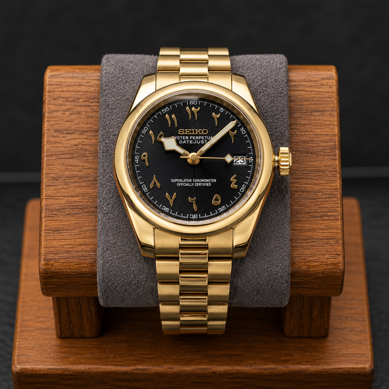 Gold SeikoJust with Arabic Dial