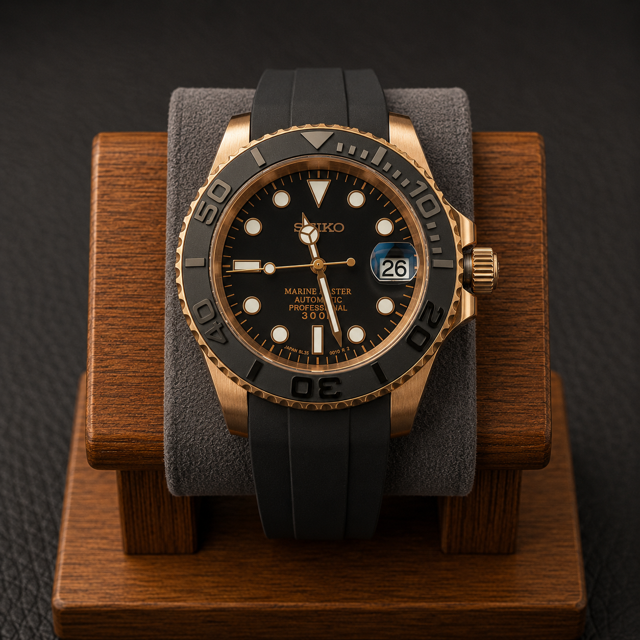 Classic Yachty Diver - Rose Gold x Black