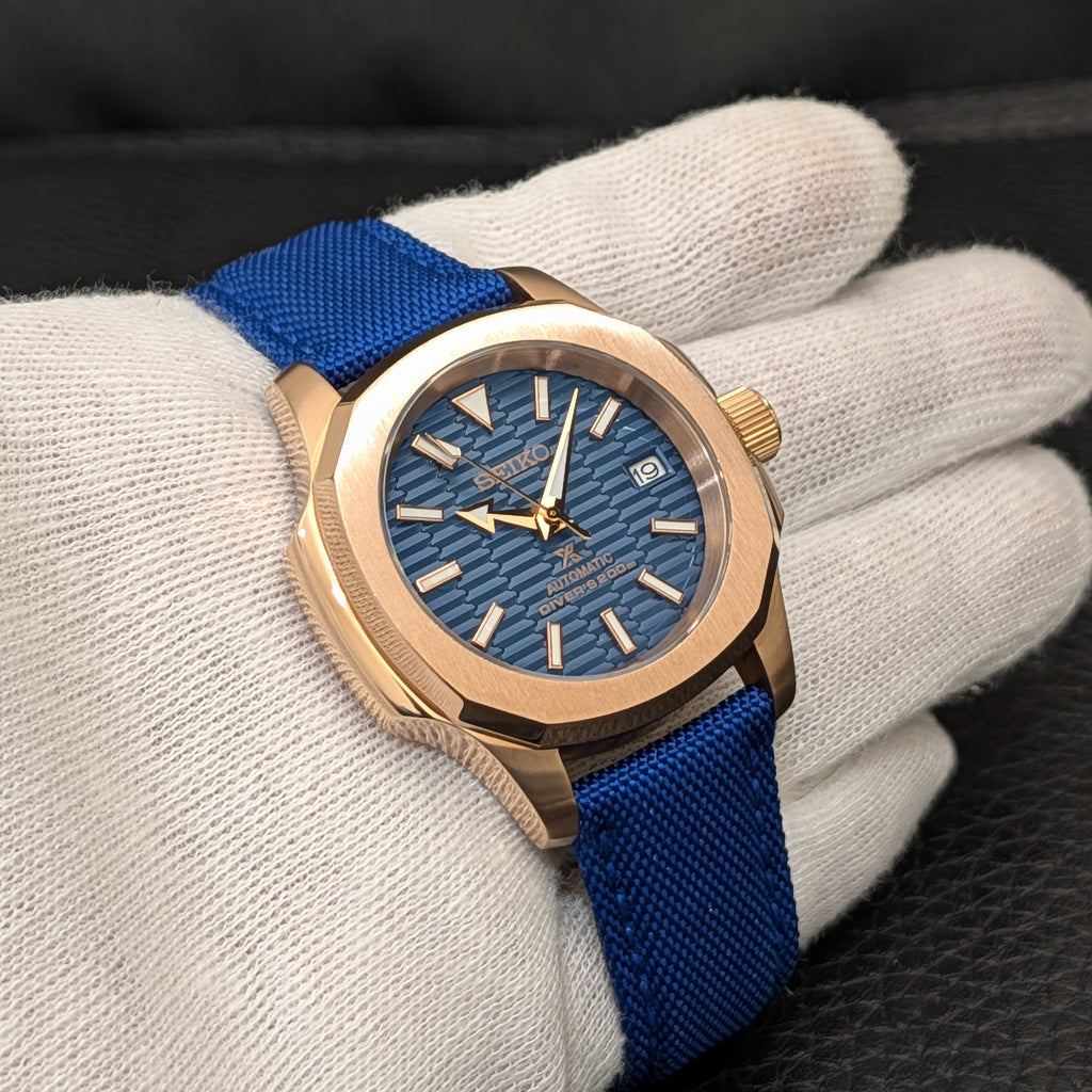 SeikoNaut Rose Gold x Blue Canvas