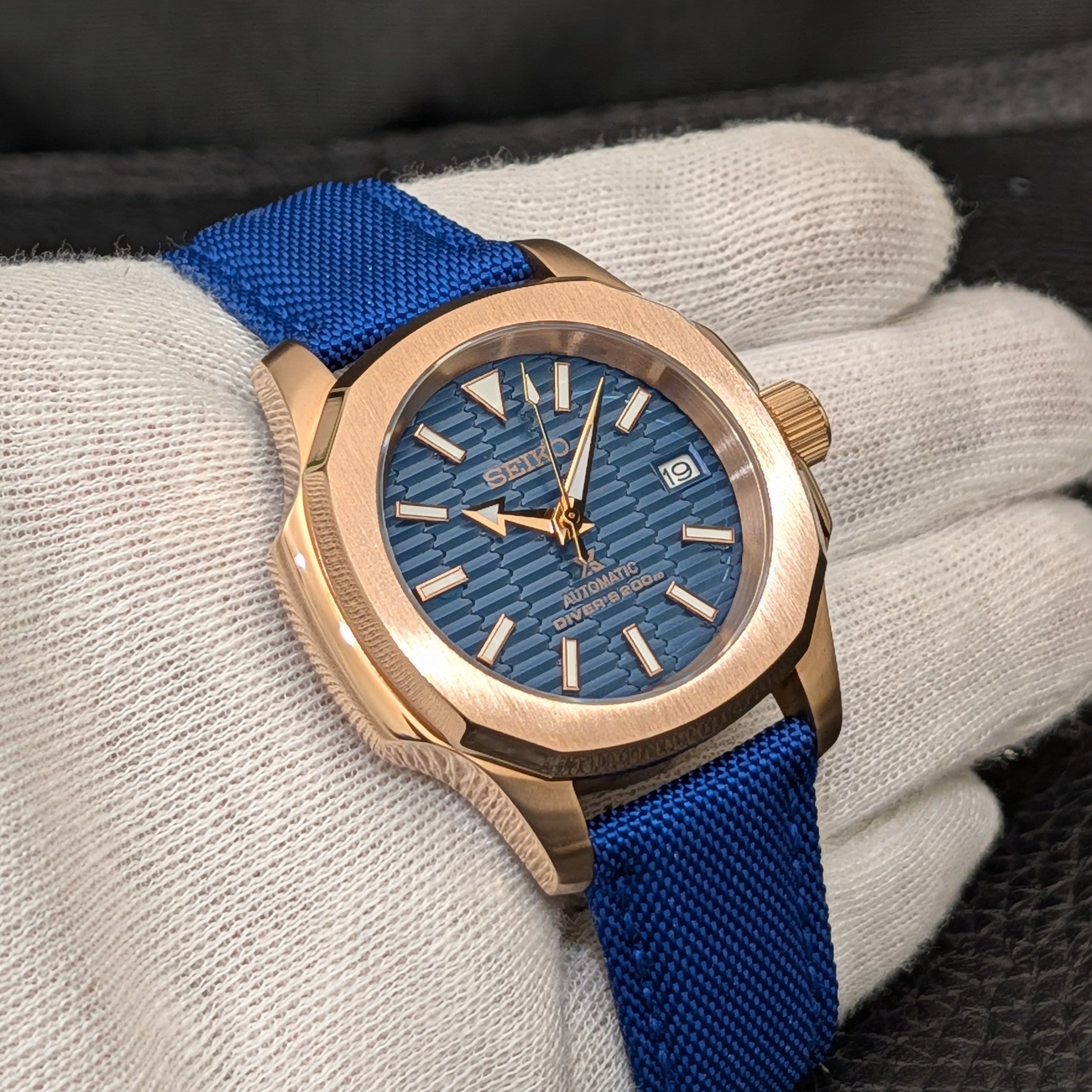 SeikoNaut Rose Gold x Blue Canvas