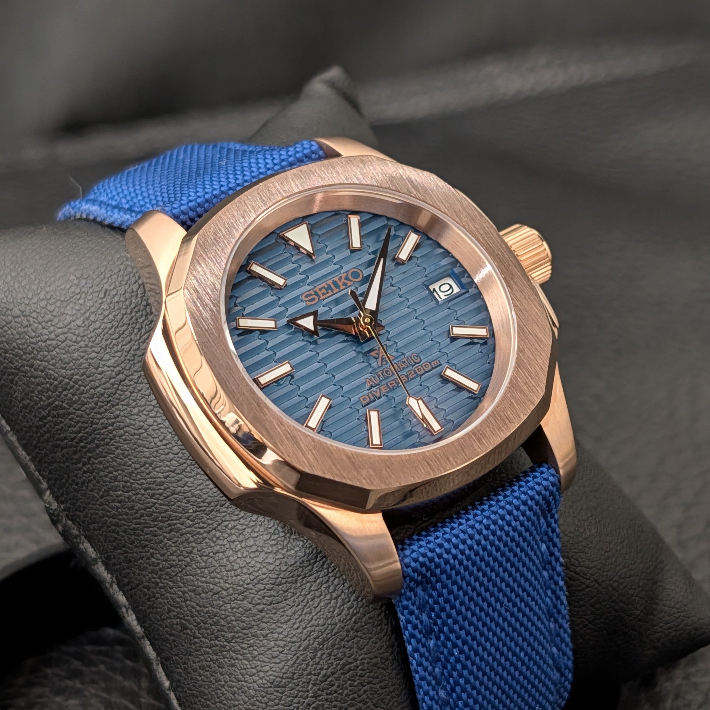 SeikoNaut Rose Gold x Blue Canvas