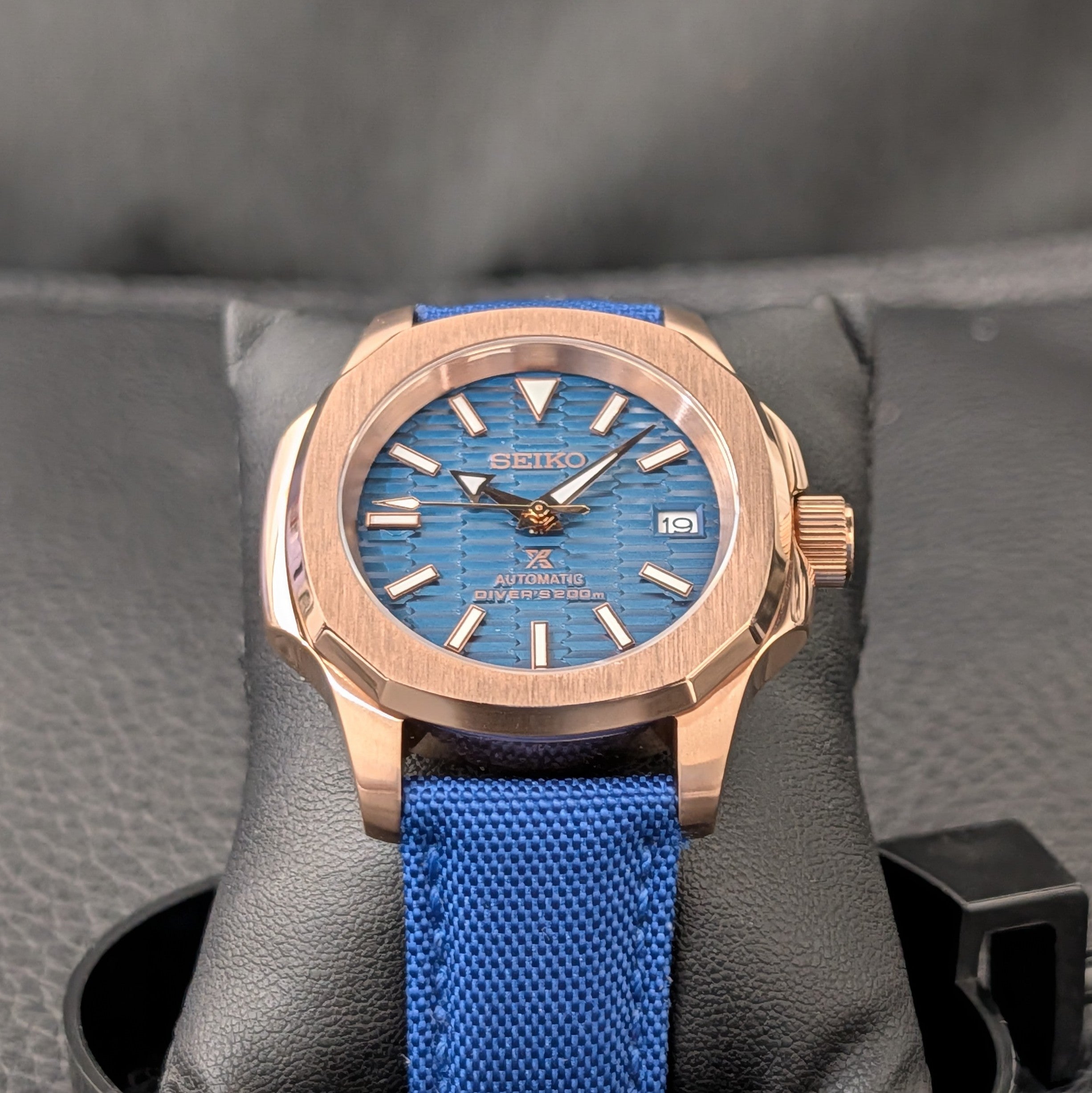 SeikoNaut Rose Gold x Blue Canvas