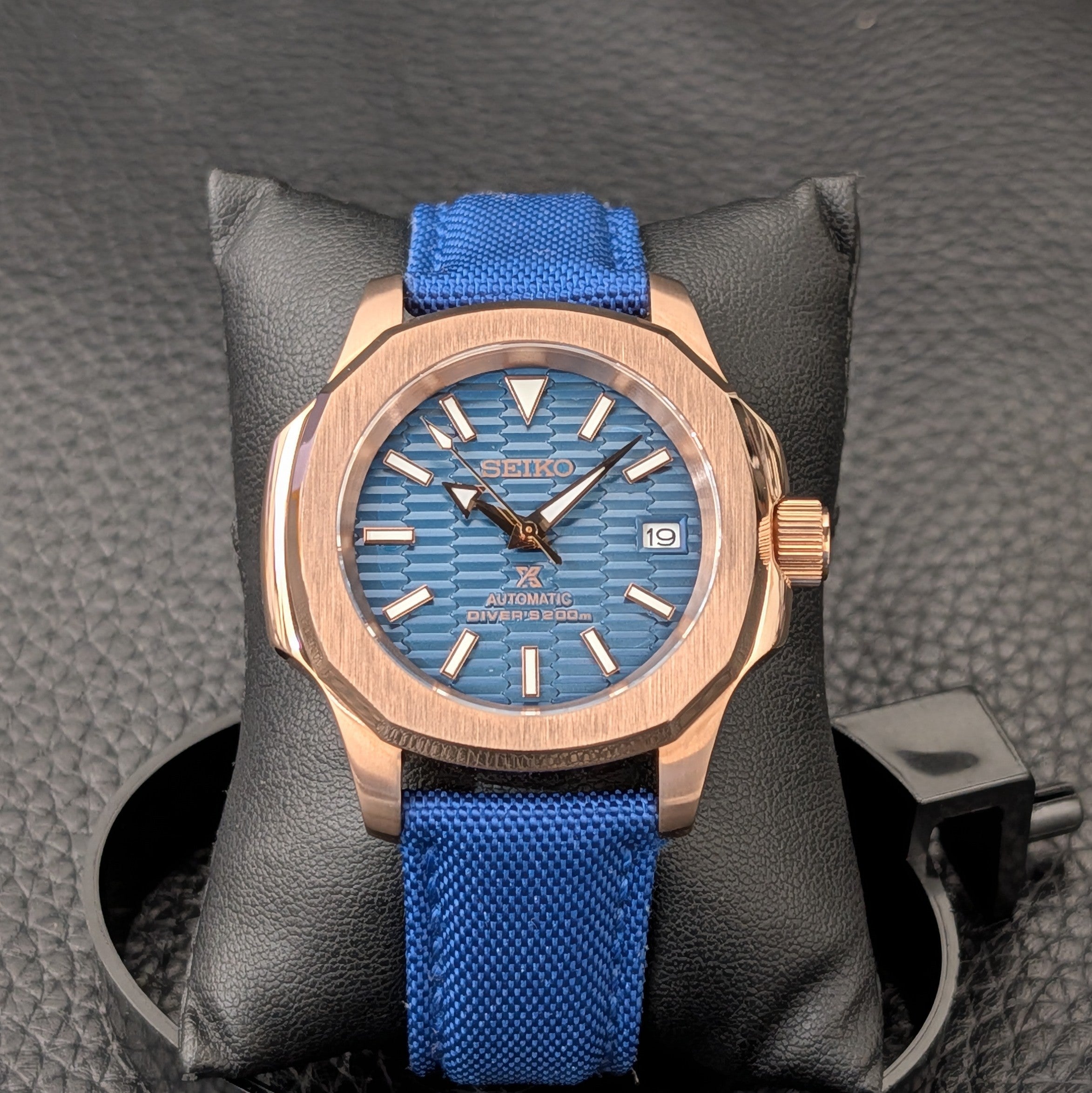 SeikoNaut Rose Gold x Blue Canvas