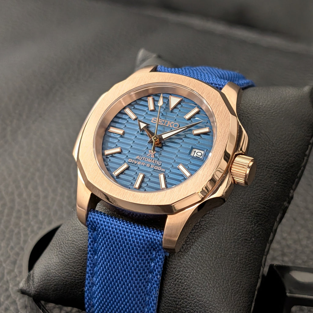 SeikoNaut Rose Gold x Blue Canvas
