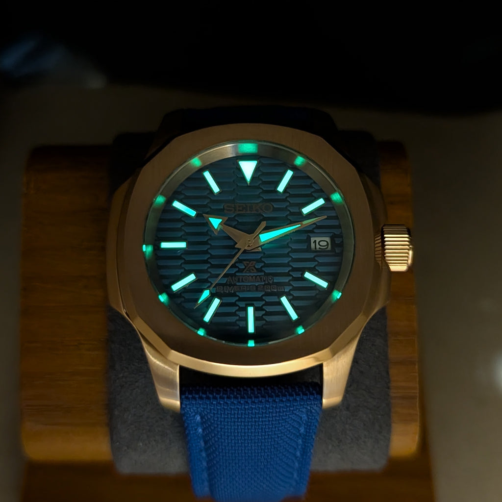 SeikoNaut Rose Gold x Blue Canvas